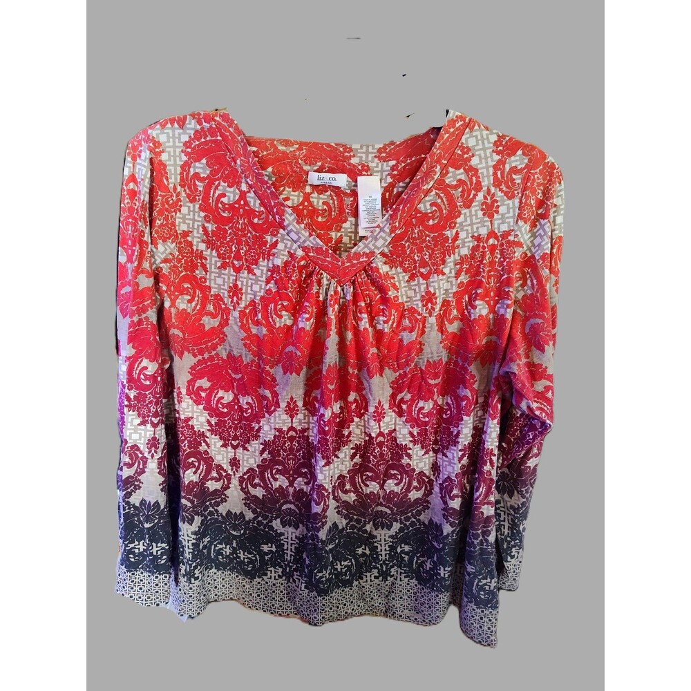 Liz & Co. Brown Ombre 3/4 Sleeve Shirt - size 3XL